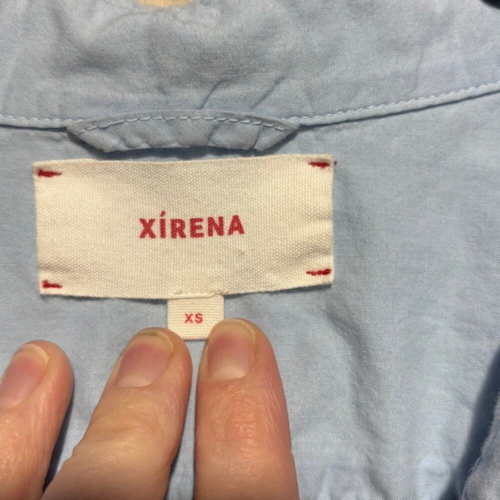 Xirena Beau Ombre Dip Dye Button Down Shirt XS Blue Grey Cotton Coastal - Picture 5 of 10